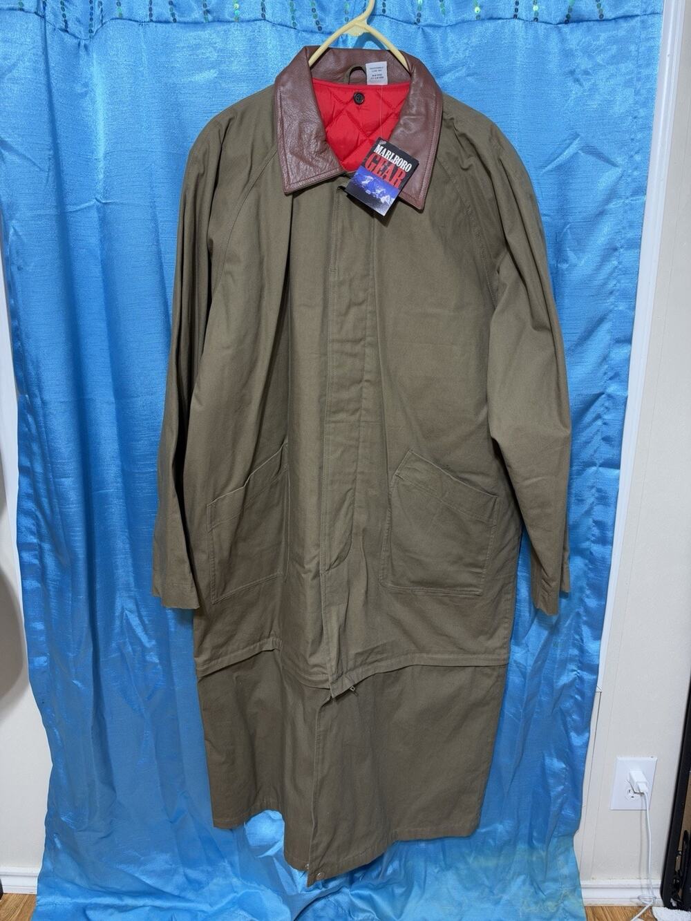 Vintage NWT Marlboro Gear Long Duster Coat Men’s Quilted Removable Duster XL